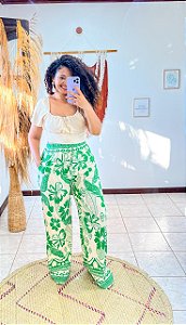 CALÇA PANTALONA AMORA -G-SOL DE VERÃO  -VERDE- VISCOLINHO