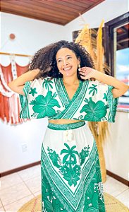 CROPPED MORCEGO - SOL DE VERÃO - VERDE-VISCOSE PRÉ LAVADO