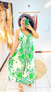 VESTIDO VERÃO - M-PRAIA URBANA-VERDE -VISCOSE PRÉ LAVADO ,GRAMADURA 260