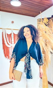 CROPPED MORCEGO - PRAIA URBANA -PRETO- VISCOSE PRÉ LAVADO
