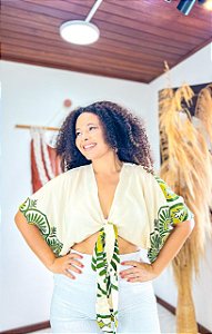 CROPPED MORCEGO - PRAIA URBANA -VERDE- VISCOSE PRÉ LAVADO