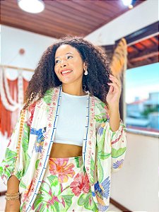 CONJUNTO AMORA - ALTO VERÃO- COLORIDO-  -VISCOSE PRÉ LAVADO ,GRAMADURA 140