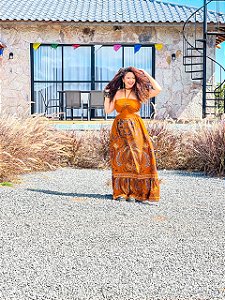 VESTIDO TURMALINA -SOL -MARROM- VISCOSE PRÉ LAVADO