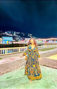 VESTIDO LUIZA -SOL -AZUL - VISCOSE PRÉ LAVADO