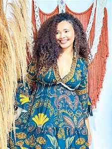 VESTIDO CAMILA - SOL-AZUL- VISCOSE PRÉ LAVADO