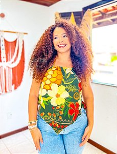 BLUSA LENÇO- SOL - VERDE-VISCOSE PRÉ LAVADO ,GRAMADURA -230
