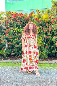 VESTIDO PRINCESA - SOL -VERMELHO -VISCOSE PRÉ LAVADO ,GRAMADURA -230