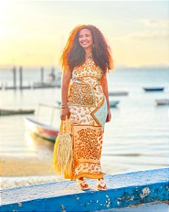 VESTIDO ADÉLIA - SOL DE VERÃO- -VISCOSE PRÉ LAVADO