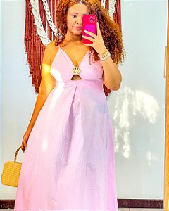 VESTIDO PÉROLA - M-ROSA -PRIMAVERA VERÃO -100% ALGODÃO