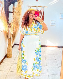 VESTIDO MELINA- M-BRANCO -PRIMAVERA VERÃO -VISCOSE PRÉ LAVADO ,GRAMADURA 260