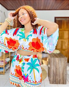 CONJUNTO PAULA - VERÃO - OFF-VISCOSE PRÉ LAVADO ,GRAMADURA 140