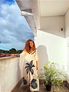 VESTIDO PRINCESA -M- OUTONO INVERNO -BRANCO - VISCOSE PRÉ LAVADO
