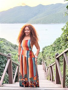 VESTIDO YASMIN -COLORIDO-BRASILIDADE- VISCOSE PRÉ LAVADO