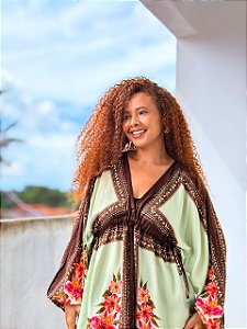 VESTIDO CECÍLIA- BRASILIDADE -VERDE- VISCOSE PRÉ LAVADO