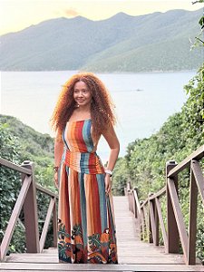 VESTIDO YASMIN -COLORIDO-BRASILIDADE- VISCOSE PRÉ LAVADO