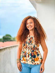 BLUSA BIANCA -COLORIDO-BRASILIDADE- VISCOSE PRÉ LAVADO