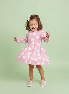 Vestido manga longa infantil menina Brandili