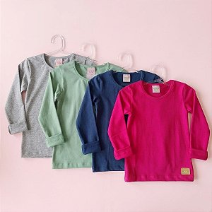 Blusa Manga Longa Cotton para meninas