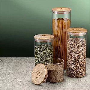 Potes Herméticos Porta-mantimentos Com Tampa De Bambu Electrolux