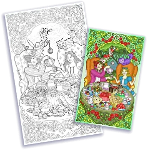 Alice no País das Maravilhas (Desenho Gigante para Colorir)