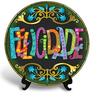 Felicidade (Azulejo Redondo)