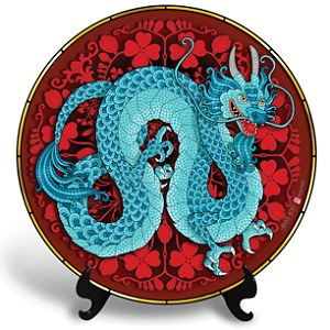 Dragão Chinês (Azulejo Redondo)