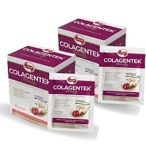 Kit 2X Colagentek Beauty 30 sachês  Maça c/ Canela Vitafor