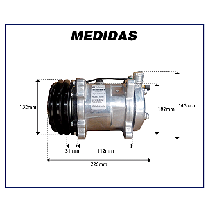 COMPRESSOR REFRIJET 5H14 UNIVERSAL 24V 2A Ø132MM OEM:SD4507