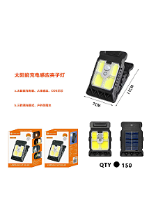 luminária solar c/ garra presilha - LUM-6330