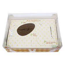 CAIXA OVO DE COLHER KIT CONFEITEIRO XADREZ LARANJA 150G