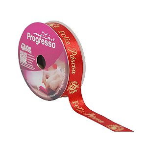 FITA 15MMX10M VERMELHA "FELIZ PASCOA"