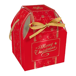 CAIXA PANETONE COM ALÇA MERRY CHRISTMAS