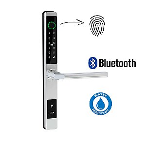 Fechadura Digital de Perfil com Biometria D3 Prata - Porta de Correr