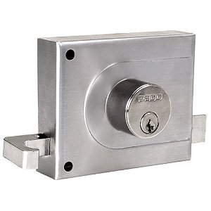 Fechadura Portão Sobrepor Pado 525 100mm - Inox Escovado