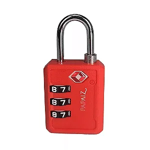 Cadeado TSA com Segredo Papaiz 30PL Vermelho