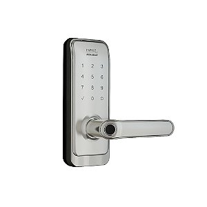 Fechadura Digital Embutir SL205 Prata Papaiz Biometria IP55