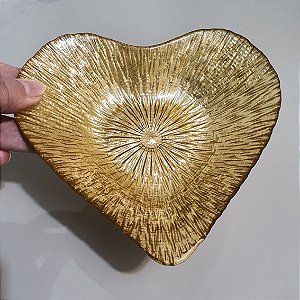 Comedouro prato para gatos coração dourado