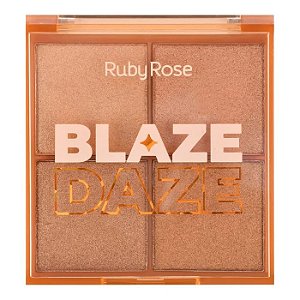 Paleta de Iluminador Glow Blaze Daze Ruby Rose: Brilho e luminosidade para o seu rosto