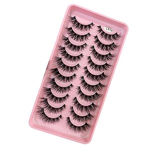 Cílios Postiços Cartela 10 Pares L614: Efeito Natural e Sofisticado para um Look Irresistível