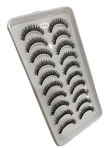 Cílios Postiços Cartela 10 Pares X05: Efeito Natural e Sofisticado para um Look Irresistível