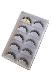 Cílios Postiços X27 - Cartela com 5 Pares - Efeito Natural e Dramático - Reutilizáveis