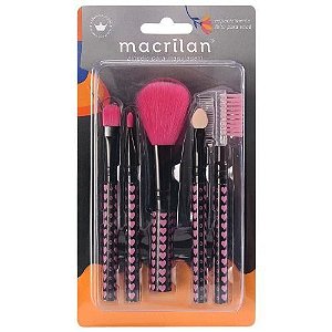 Kit KP5-35 com 5 Pincéis para Maquiagem Macrilan: Kit Essencial para Maquiagem Completa e Impecável