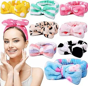 Faixa Felpuda com Elástico para Maquiagem e Cuidados Faciais Modelo e Cor Sortida - Dafu: Mantenha seus Cabelos Presos com Estilo e Conforto
