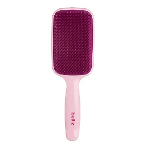 Escova de Cabelo Belliz Flex Raquete Rosa – Desembaraço Suave e Conforto