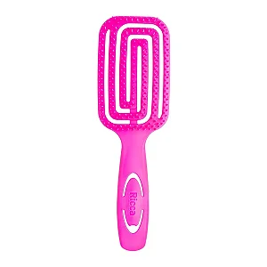 Escova Rosa Wet & Dry Ricca – Desembaraça Cabelos Secos ou Molhados com Cerdas de Dupla Altura e Conforto