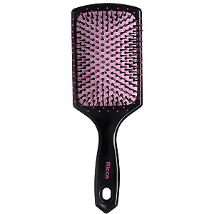 Escova Basic Racket Ricca – Cerdas de Nylon para Cabelos Longos e Volumosos, Ideal para Acabamento Profissional