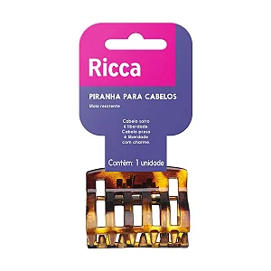 Piranha Retangular Média Ricca – Fixação Segura e Estilosa para o Seu Cabelo