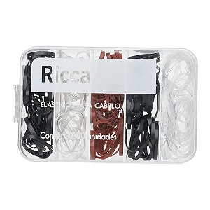 Elásticos Invisíveis Ricca com Case – 200 Unidades para Penteados Discretos e Práticos