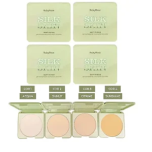 Pó Compacto Silk Skin Ruby Rose 9,5g - Acabamento Matte e Controle de Oleosidade - Ideal para Todos os Tons de Pele