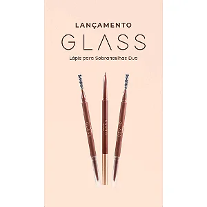 Lápis de Sobrancelha Duo Linha Glass by Ruby Rose - Ponta Fina e Escova para Esfumar